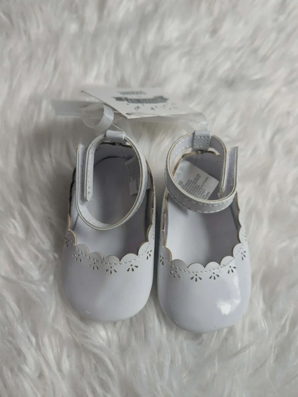 Nwt 2017 Gymboree White Patent Mary Jane Baby Shoes with Scallop Trim
